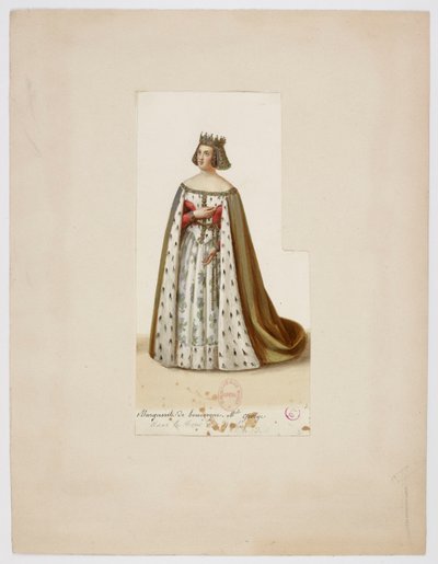 Costume de Mlle George en Marguerite de Bourgogne (La Tour de Nesle, 1832) 2 - Eugène Du Faget